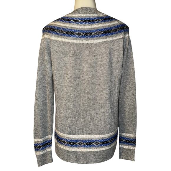 Talbots Size Small Cardigan Button Up Sweater Knit Nylon Lambswool Gray Blue - Picture 2 of 7